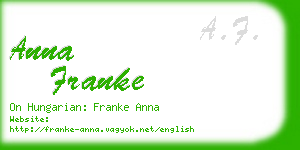 anna franke business card